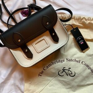 The Cambridge Satchel Company Black & Cream Mini Satchel